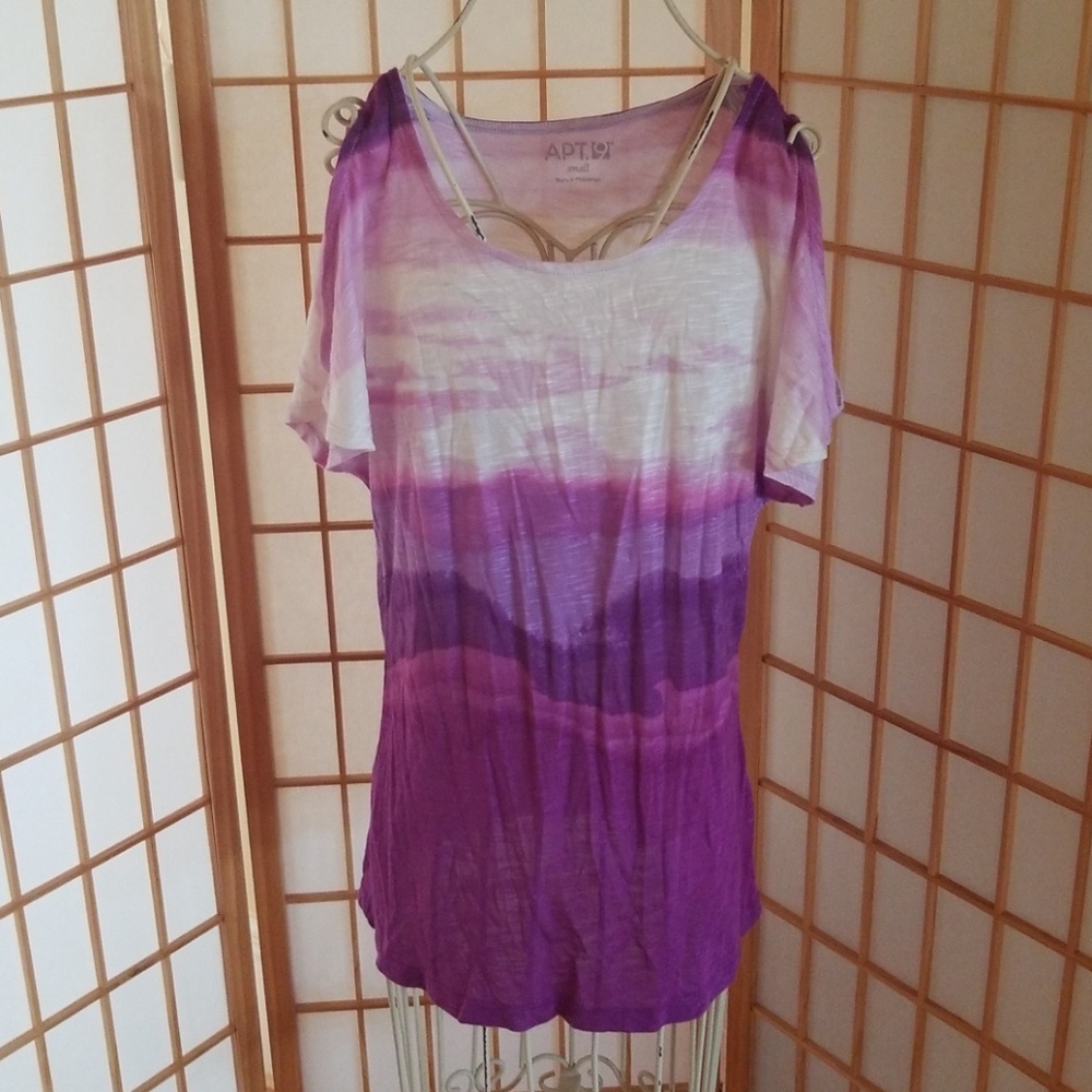 Apt. 9 Purple White Tie Dye Tee Shirt